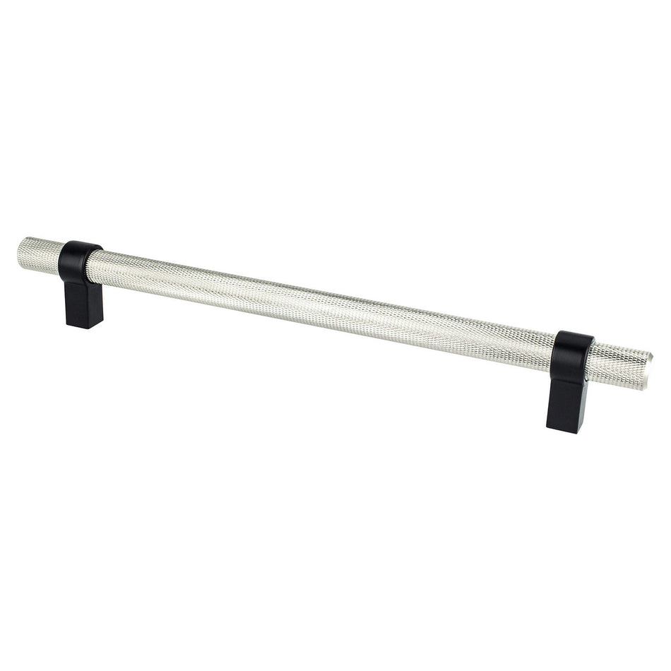 Berenson 5070-4BPN55: 224mm cc Radial Reign Cabinet Pull - Brushed Nicke/Matte Black