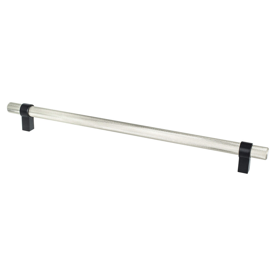 Berenson 5071-4BPN55: 12" cc Radial Reign Appliance Pull - Brushed Nicke/Matte Black