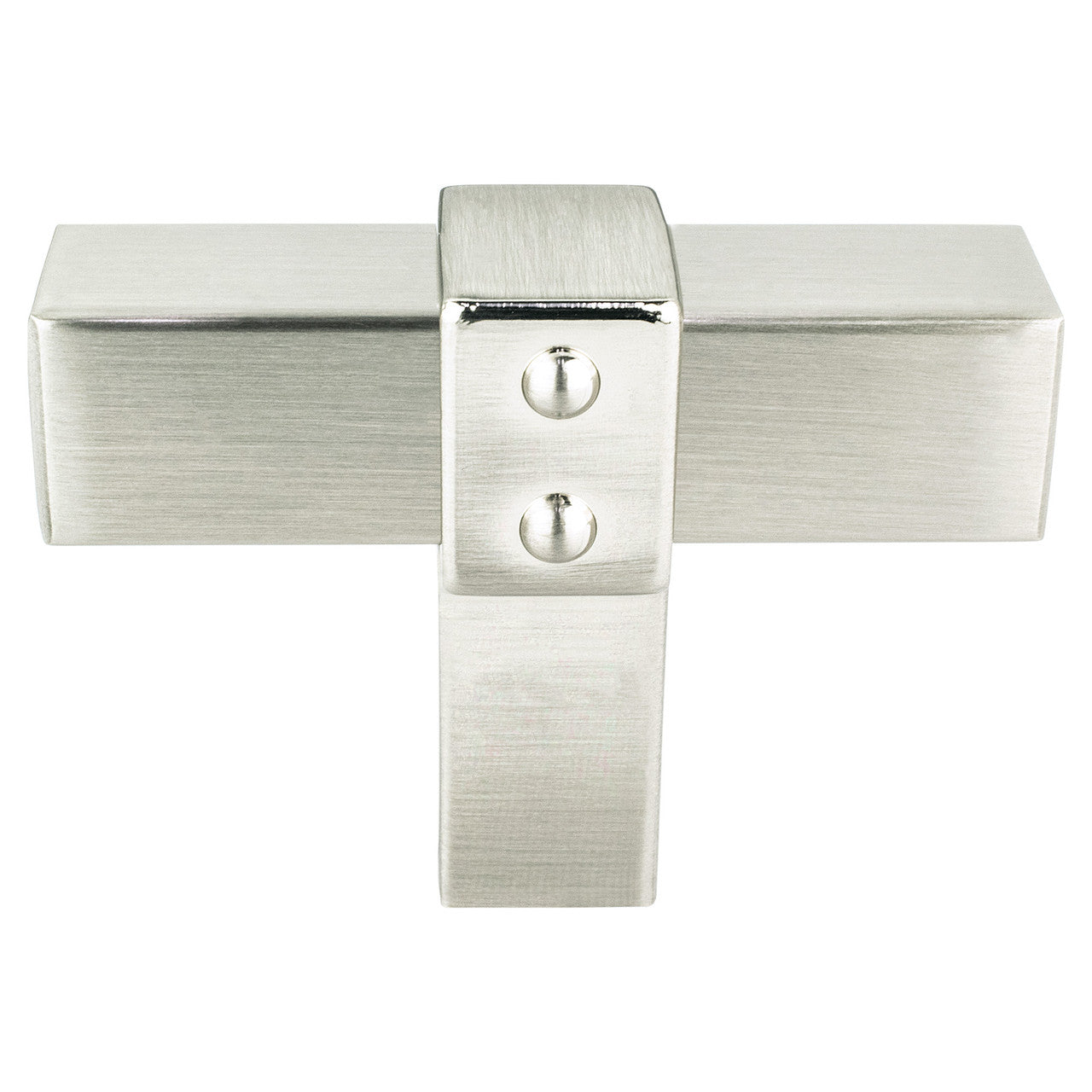 Berenson 5078-4BPN: 2" Rivet Rebel T-Bar Cabinet Knob - Brushed Nickel
