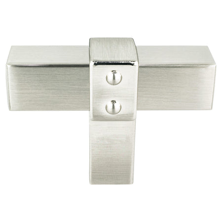 Berenson 5078-4BPN: 2" Rivet Rebel T-Bar Cabinet Knob - Brushed Nickel