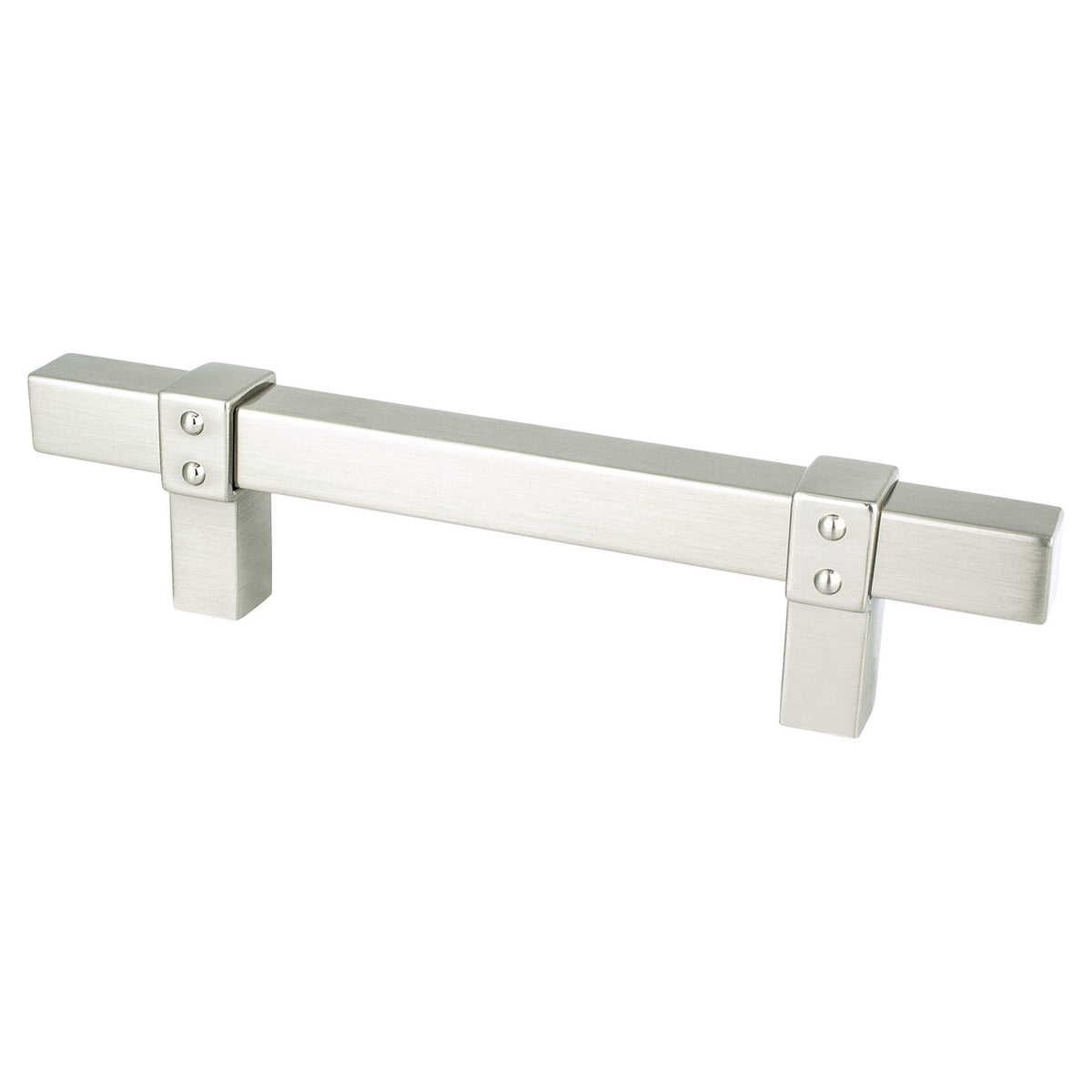 Berenson 5079-4BPN: 96mm cc Rivet Rebel Cabinet Pull - Brushed Nickel