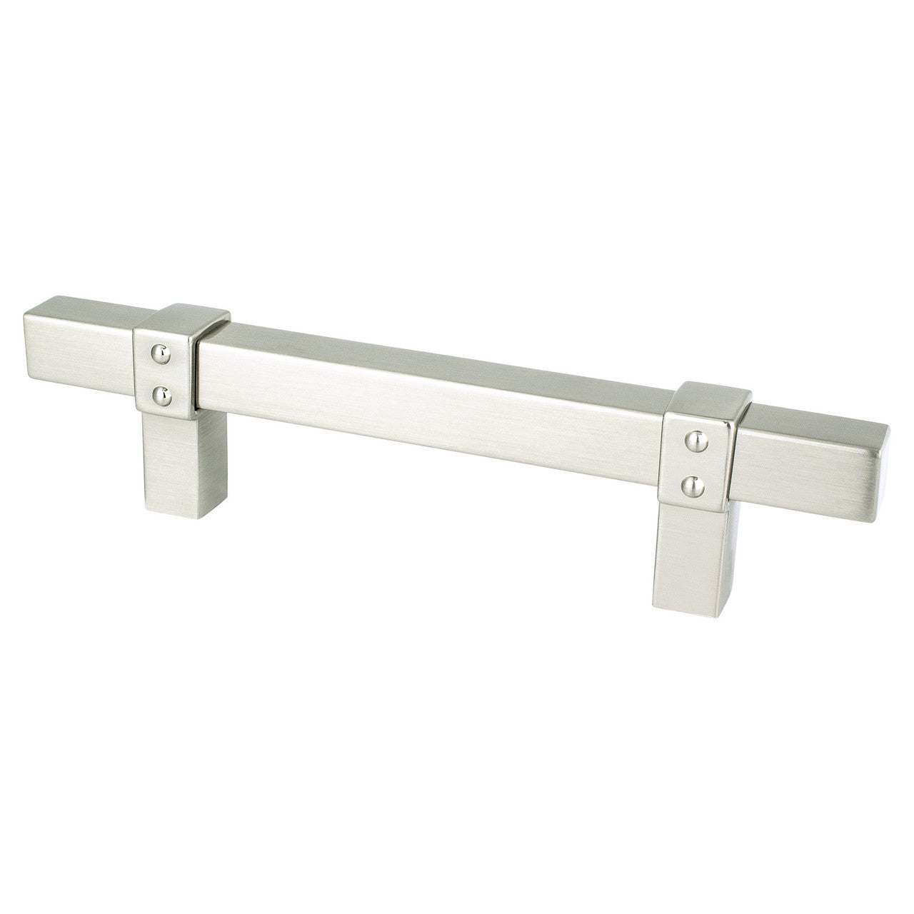 Berenson 5079-4BPN: 96mm cc Rivet Rebel Cabinet Pull - Brushed Nickel