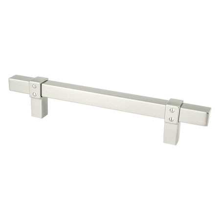 Berenson 5080-4BPN: 128mm cc Rivet Rebel Cabinet Pull - Brushed Nickel