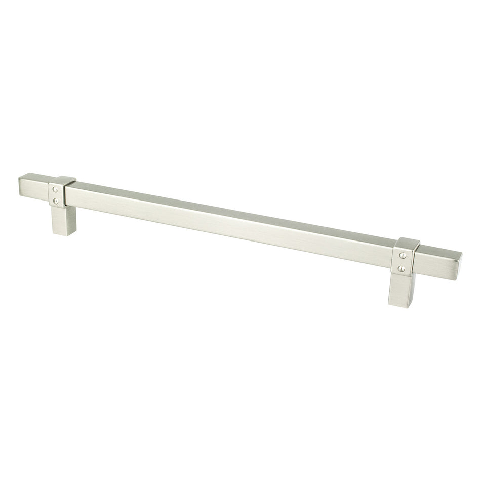 Berenson 5082-4BPN: 224mm cc Rivet Rebel Cabinet Pull - Brushed Nickel