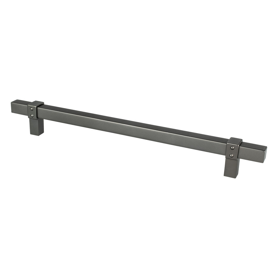 Berenson 5100-4SLT: 224mm cc Rivet Rebel Cabinet Pull - Slate