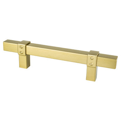Berenson 5103-4MDB: 96mm cc Rivet Rebel Cabinet Pull - Modern Brushed Gold