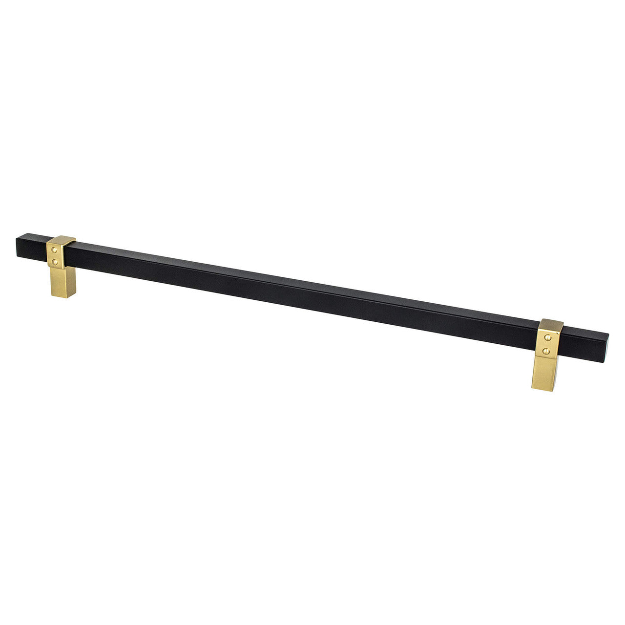 Berenson 5113-455MDB: 12" cc Rivet Rebel Appliance Pull - Matte Black/Modern Brushed Gold