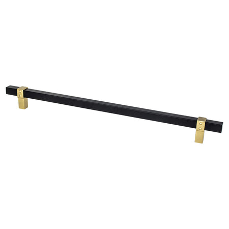 Berenson 5113-455MDB: 12" cc Rivet Rebel Appliance Pull - Matte Black/Modern Brushed Gold