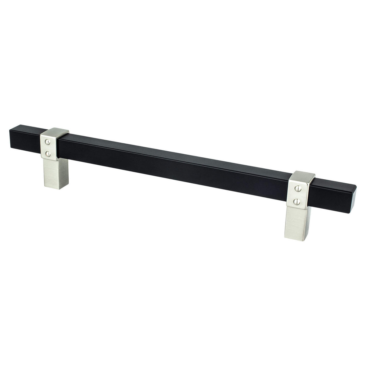 Berenson 5117-455BPN: 160mm cc Rivet Rebel Cabinet Pull - Matte Black/Brushed Nickel