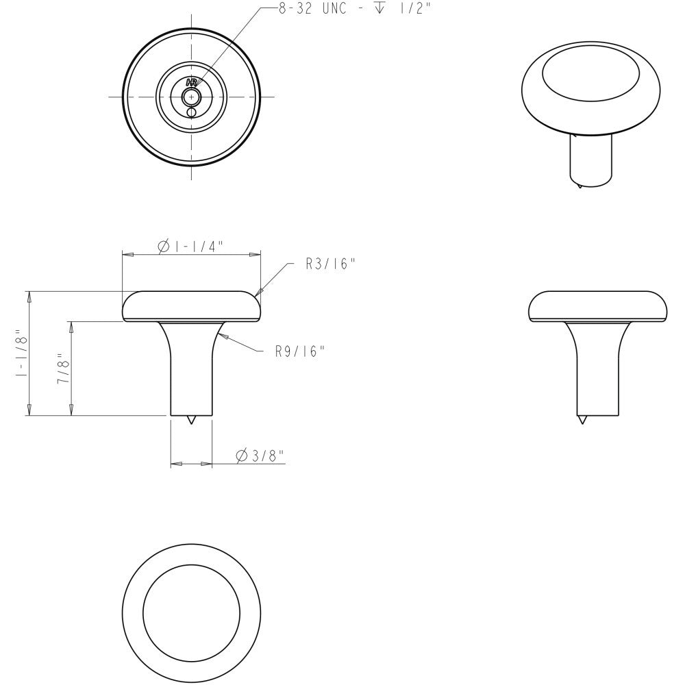 Elements 511DBAC: 1-1/4" Seaver Round Cabinet Knob - Brushed Oil Rubbed Bronze