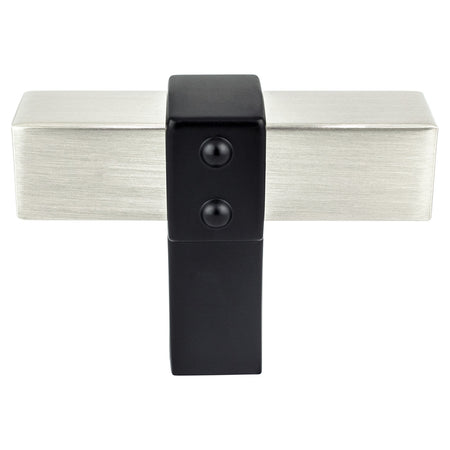 Berenson 5120-4BPN55: 2" Rivet Rebel T-Bar Cabinet Knob - Brushed Nicke/Matte Black