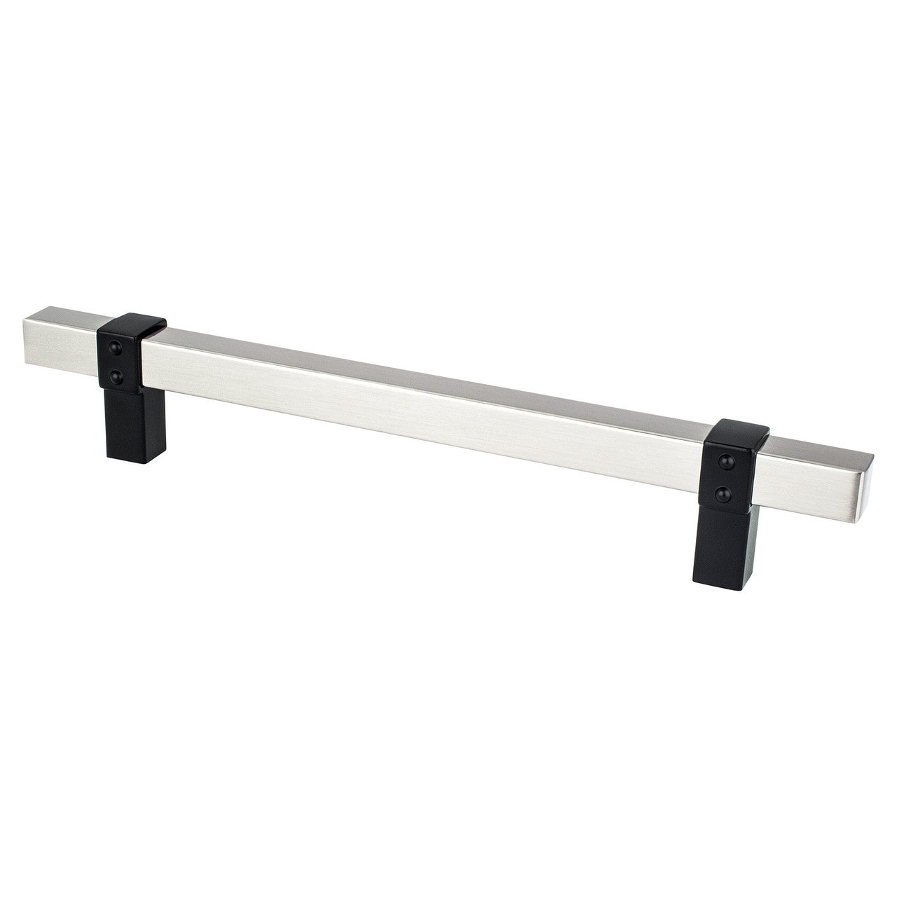 Berenson 5123-4BPN55: 160mm cc Rivet Rebel Cabinet Pull - Brushed Nicke/Matte Black