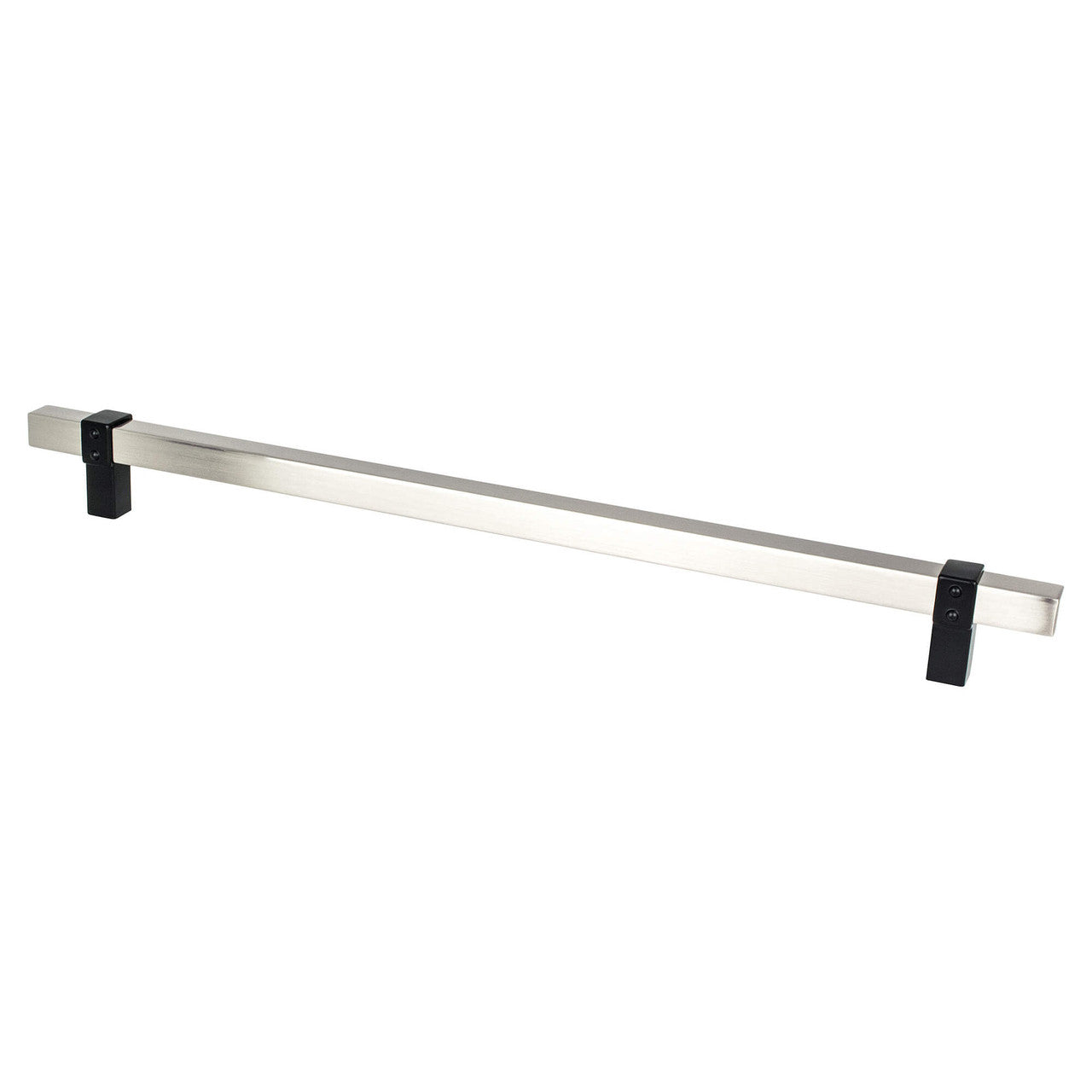 Berenson 5125-4BPN55: 12" cc Rivet Rebel Appliance Pull - Brushed Nicke/Matte Black