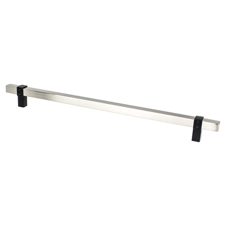 Berenson 5125-4BPN55: 12" cc Rivet Rebel Appliance Pull - Brushed Nicke/Matte Black