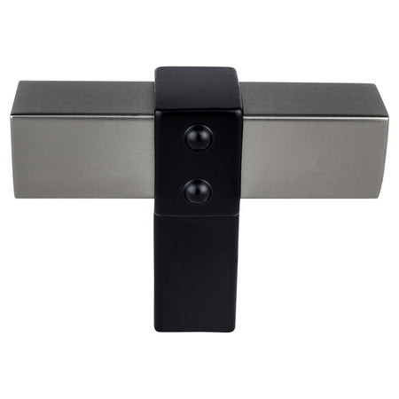 Berenson 5126-4SLT55: 2" Rivet Rebel T-Bar Cabinet Knob - Slate and Matte Black