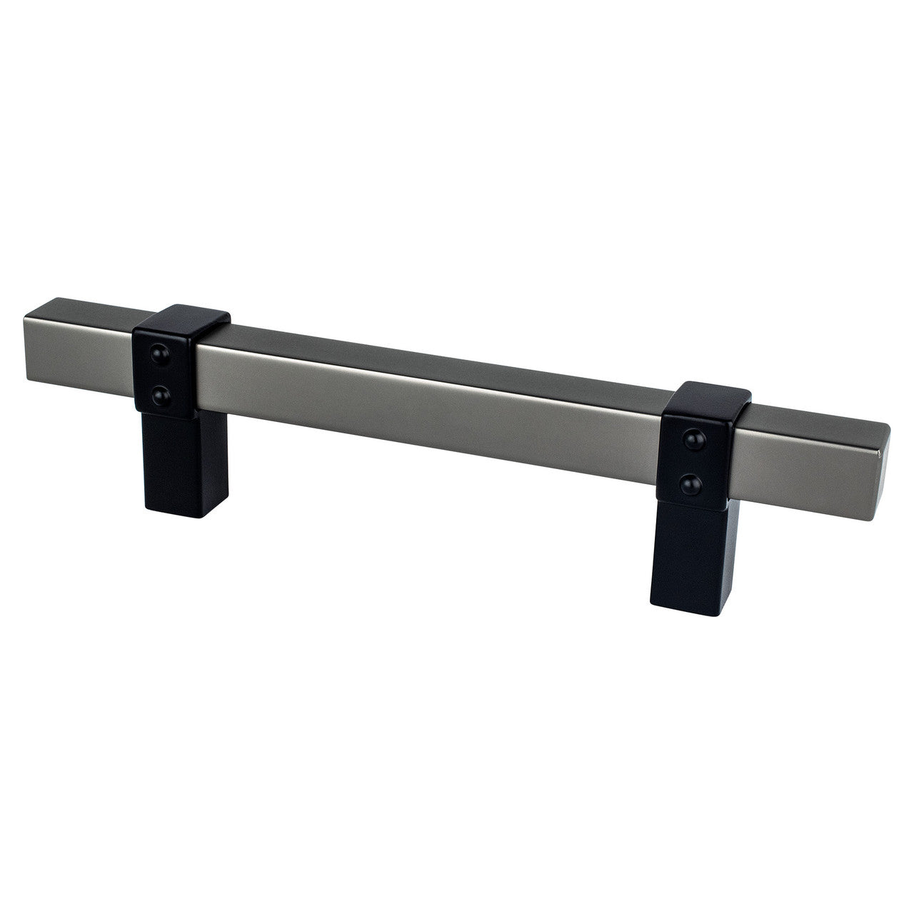 Berenson 5127-4SLT55: 96mm cc Rivet Rebel Cabinet Pull - Slate and Matte Black