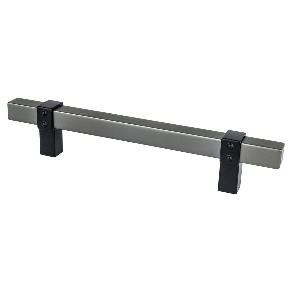 Berenson 5128-4SLT55: 128mm cc Rivet Rebel Cabinet Pull - Slate and Matte Black