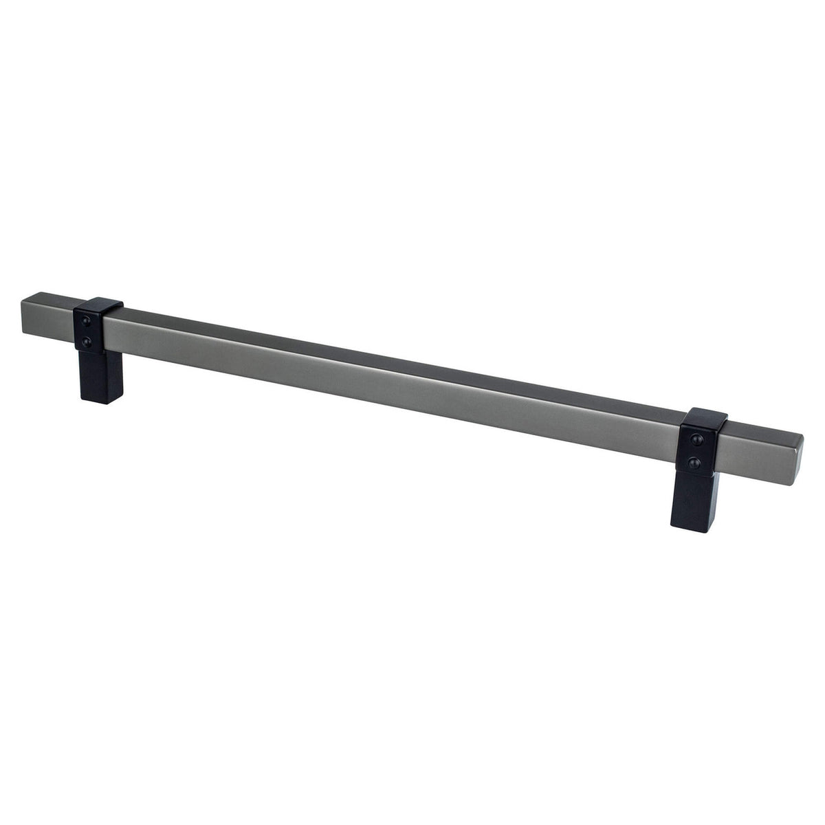 Berenson 5130-4SLT55: 224mm cc Rivet Rebel Cabinet Pull - Slate and Matte Black
