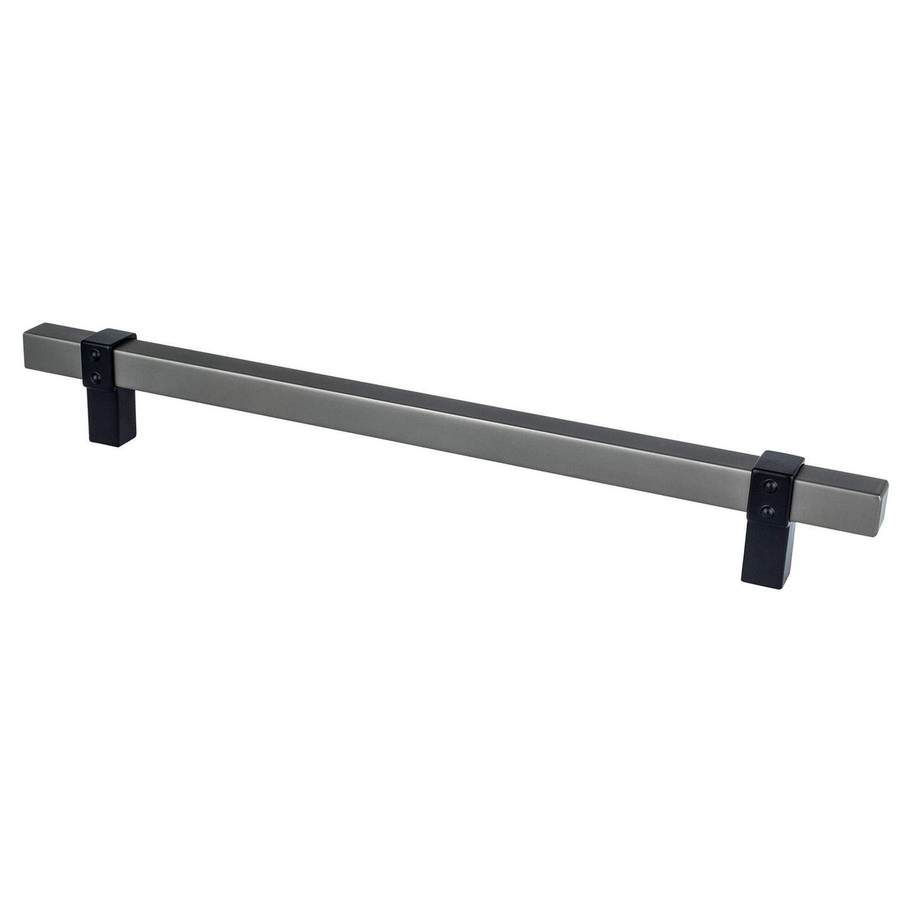 Berenson 5130-4SLT55: 224mm cc Rivet Rebel Cabinet Pull - Slate and Matte Black