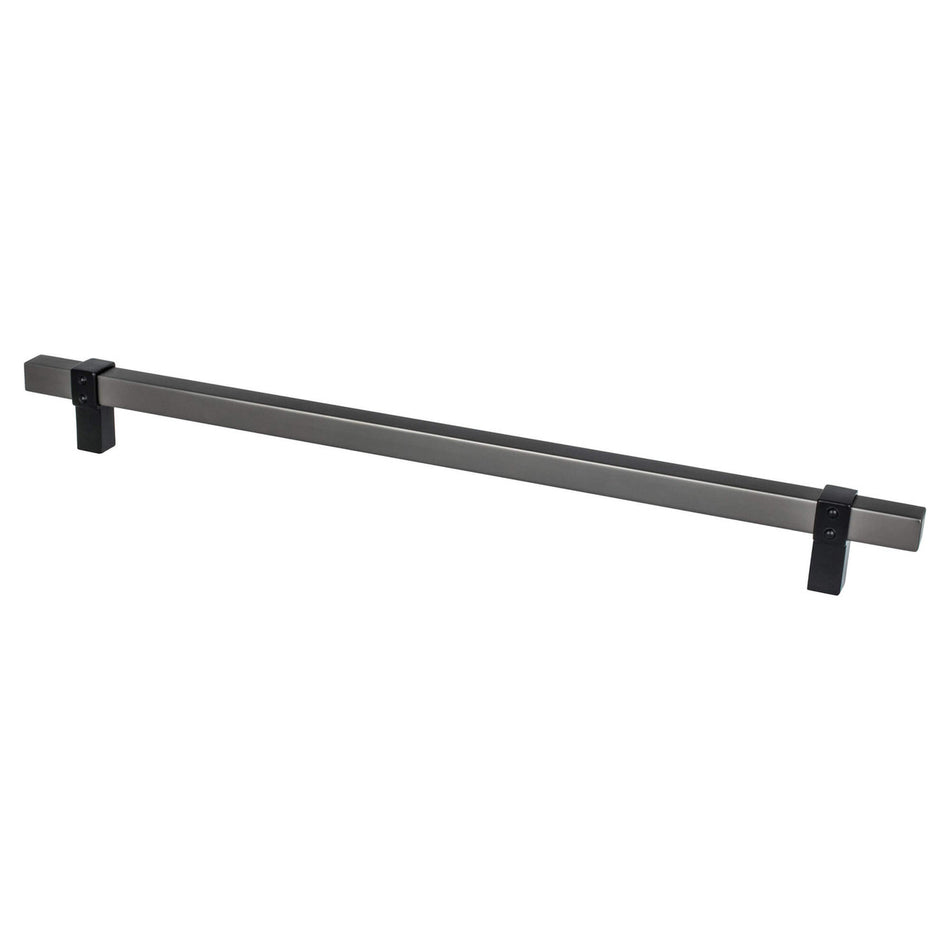 Berenson 5131-4SLT55: 12" cc Rivet Rebel Appliance Pull - Slate and Matte Black