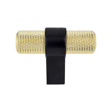 Berenson 5141-4MDB55: 2" Radial Reign T-Bar Cabinet Knob - Modern Brushed Gold/Matte Black