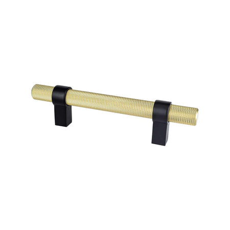 Berenson 5142-4MDB55: 96mm cc Radial Reign Cabinet Pull - Modern Brushed Gold/Matte Black