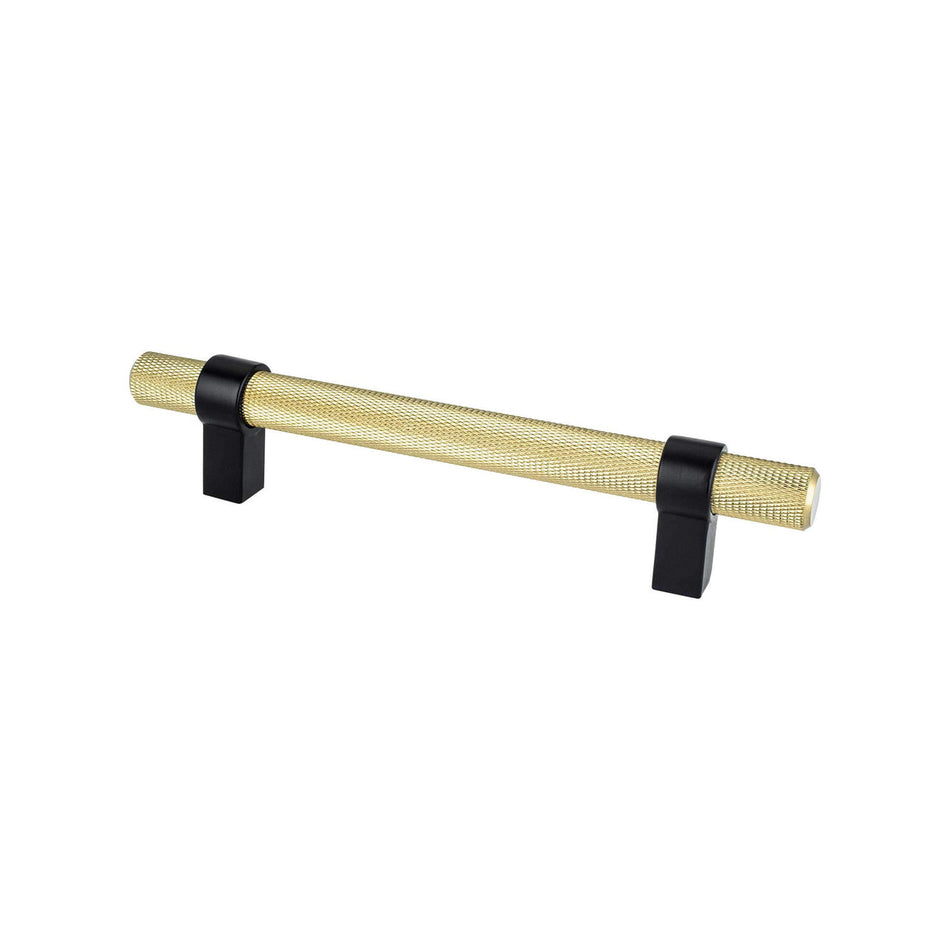 Berenson 5143-4MDB55: 128mm cc Radial Reign Cabinet Pull - Modern Brushed Gold/Matte Black
