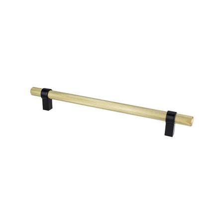 Berenson 5145-4MDB55: 224mm cc Radial Reign Cabinet Pull - Modern Brushed Gold/Matte Black