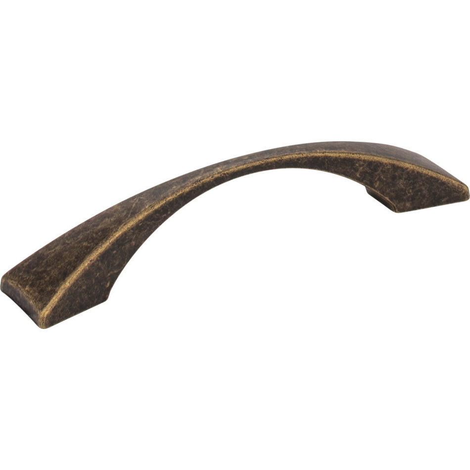 Elements 525-96ABM-D: 96 mm cc Glendale Bow Cabinet Pull - Distressed Antique Brass