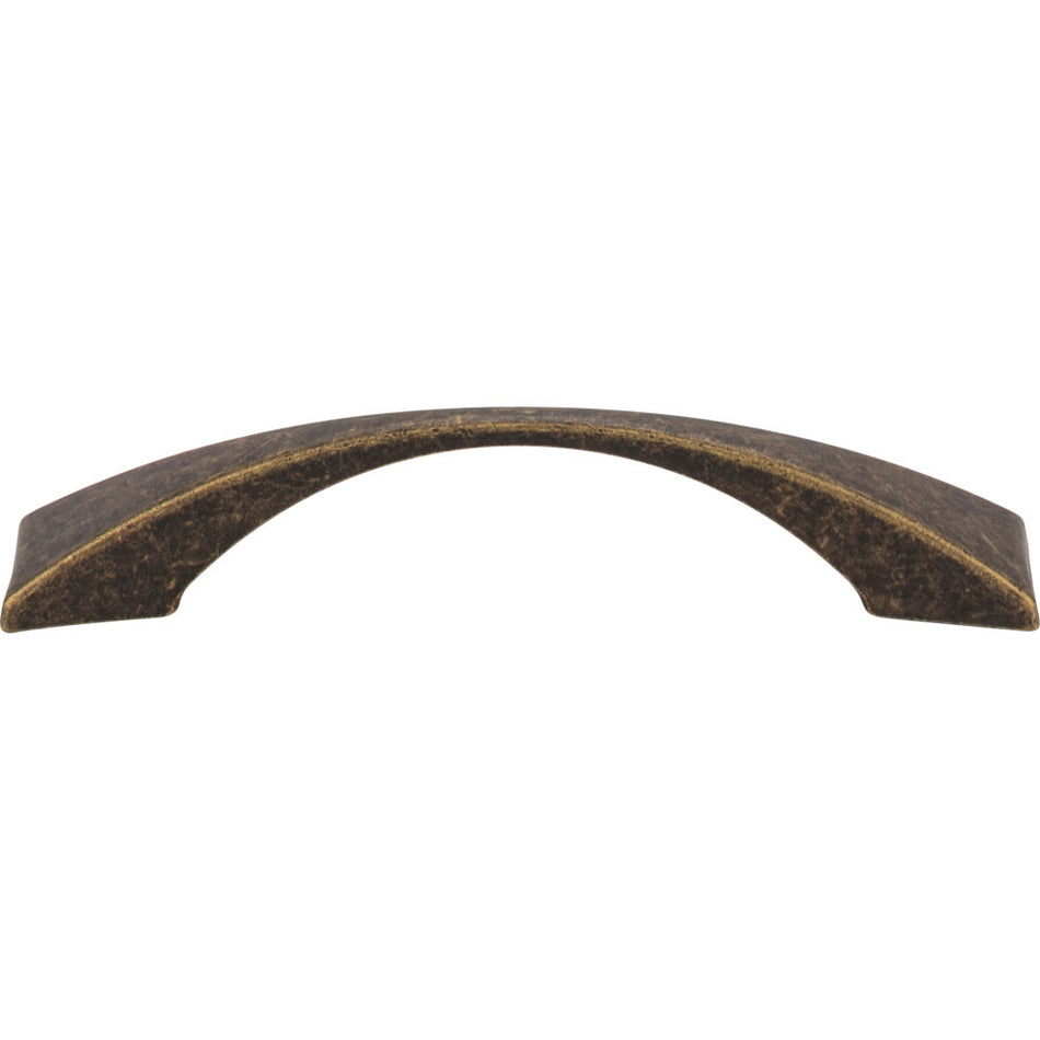 Elements 525-96ABM-D: 96 mm cc Glendale Bow Cabinet Pull - Distressed Antique Brass