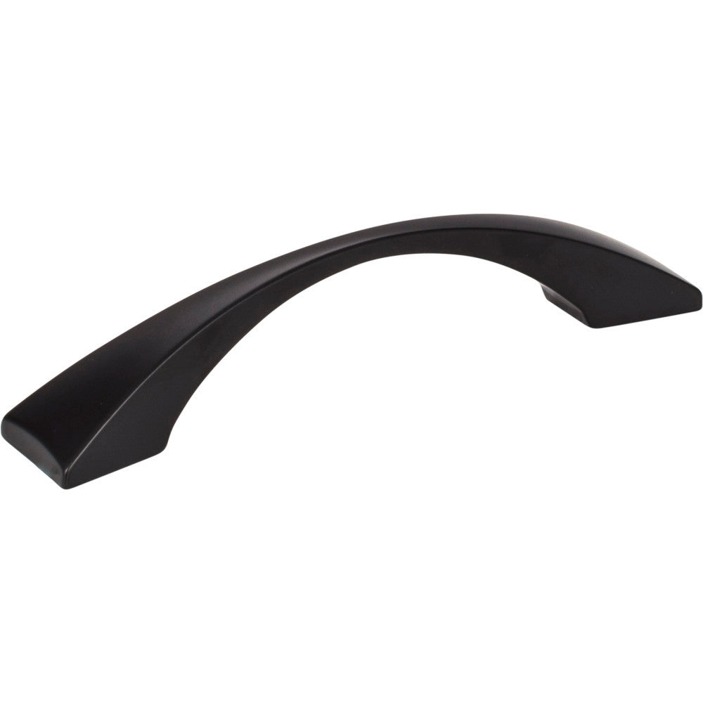 Elements 525-96MB: 96 mm cc Glendale Bow Cabinet Pull - Matte Black