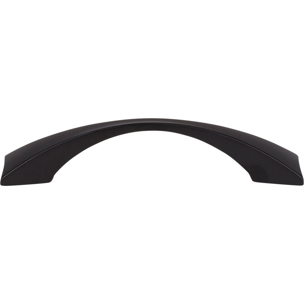 Elements 525-96MB: 96 mm cc Glendale Bow Cabinet Pull - Matte Black
