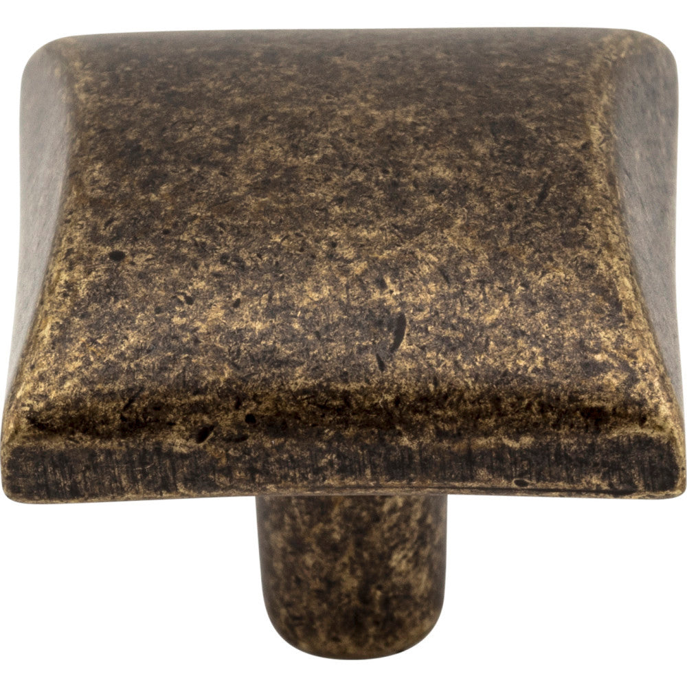 Elements 525ABM-D: 1-1/8" Glendale Square Cabinet Knob - Distressed Antique Brass