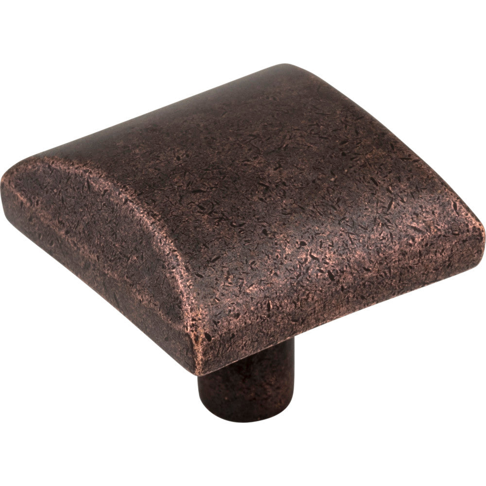 Elements 525DMAC: 1-1/8" Glendale Square Cabinet Knob - Distressed Oil Rubbed Bronze