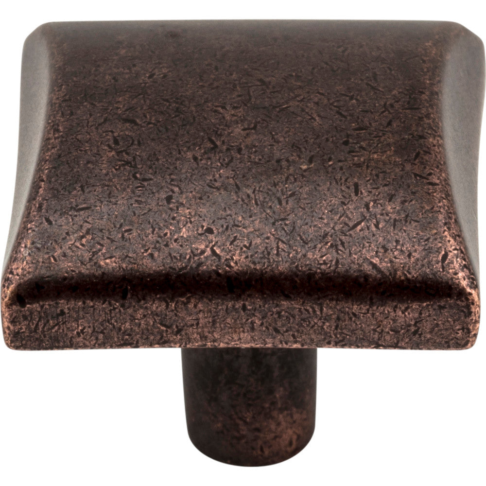 Elements 525DMAC: 1-1/8" Glendale Square Cabinet Knob - Distressed Oil Rubbed Bronze