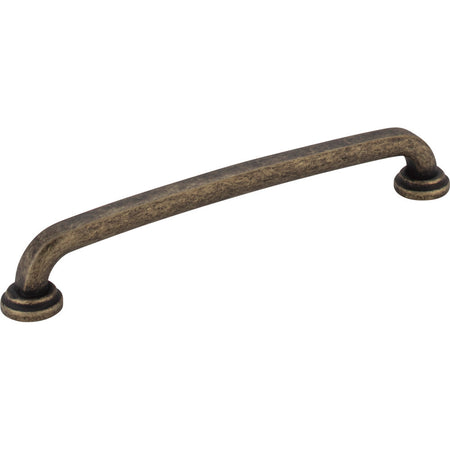 Jeffrey Alexander 527-160ABM-D: 160mm cc Bremen 1 D-Handle Cabinet Pull - Distressed Antique Brass