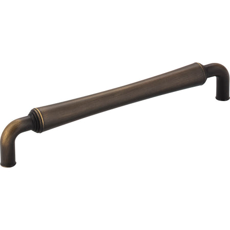 Jeffrey Alexander 537-160ABSB: 160mm cc Bremen 2 D-Handle Cabinet Pull - Antique Brushed Satin Brass