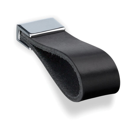 Schwinn 54401: 16mm cc Cabinet Pull - Polished Chrome/Black Leather