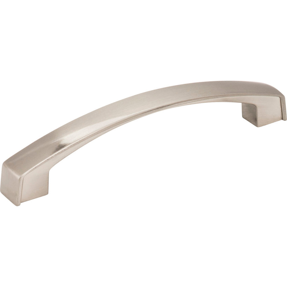 Jeffrey Alexander 549-128SN: 128mm cc Merrick Arch Bar Cabinet Pull - Satin Nickel
