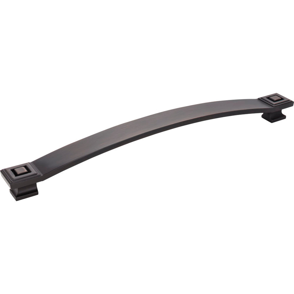Jeffrey Alexander 585-12DBAC: 12" cc Delmar Curved Bar Appliance Pull - Brushed Oil Rubbed Bronze