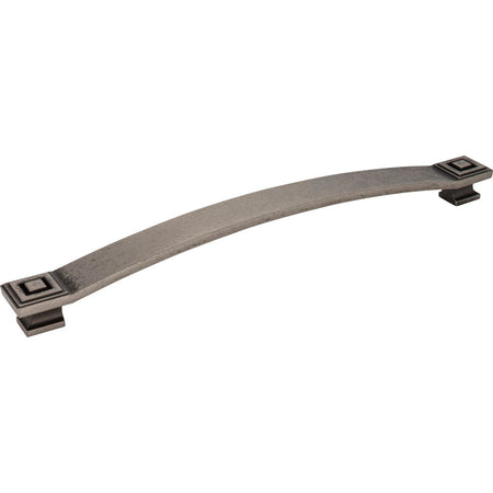 Jeffrey Alexander 585-12DP: 12" cc Delmar Curved Bar Appliance Pull - Distressed Pewter