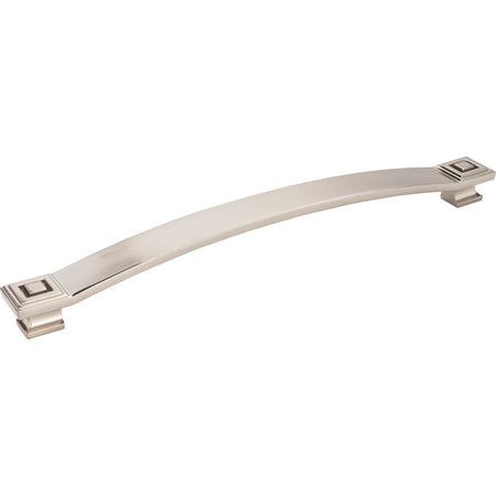 Jeffrey Alexander 585-12SN: 12" cc Delmar Curved Bar Appliance Pull - Satin Nickel