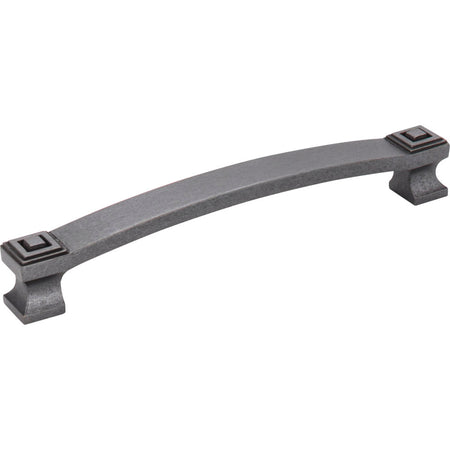 Jeffrey Alexander 585-160DACM: 160mm cc Delmar Curved Bar Cabinet Pull - Gun Metal