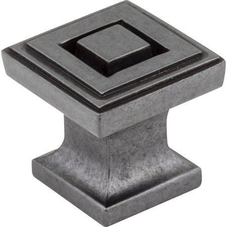 Jeffrey Alexander 585DACM: 1" Delmar Square Cabinet Knob - Gun Metal