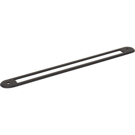 Top Knobs TK3356BLK: 8-13/16" Brockwell Oval Backplate - Flat Black