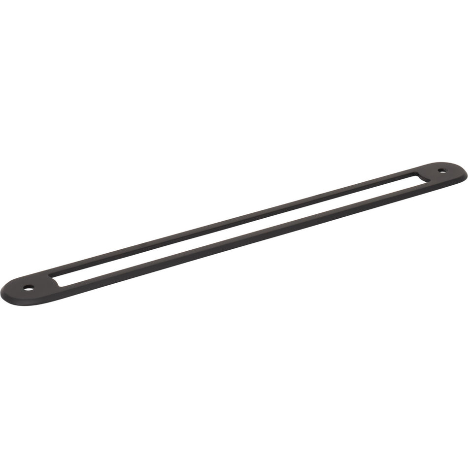 Top Knobs TK3356BLK: 8-13/16" Brockwell Oval Backplate - Flat Black