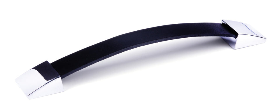 Schwinn 59389: 160mm cc Cabinet Pull - Polished Chrome/Black Leather