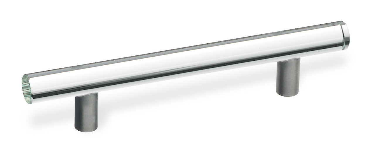 Schwinn 59404: 192mm cc Handle Pull - Brushed Stainless Steel/Clear Glass