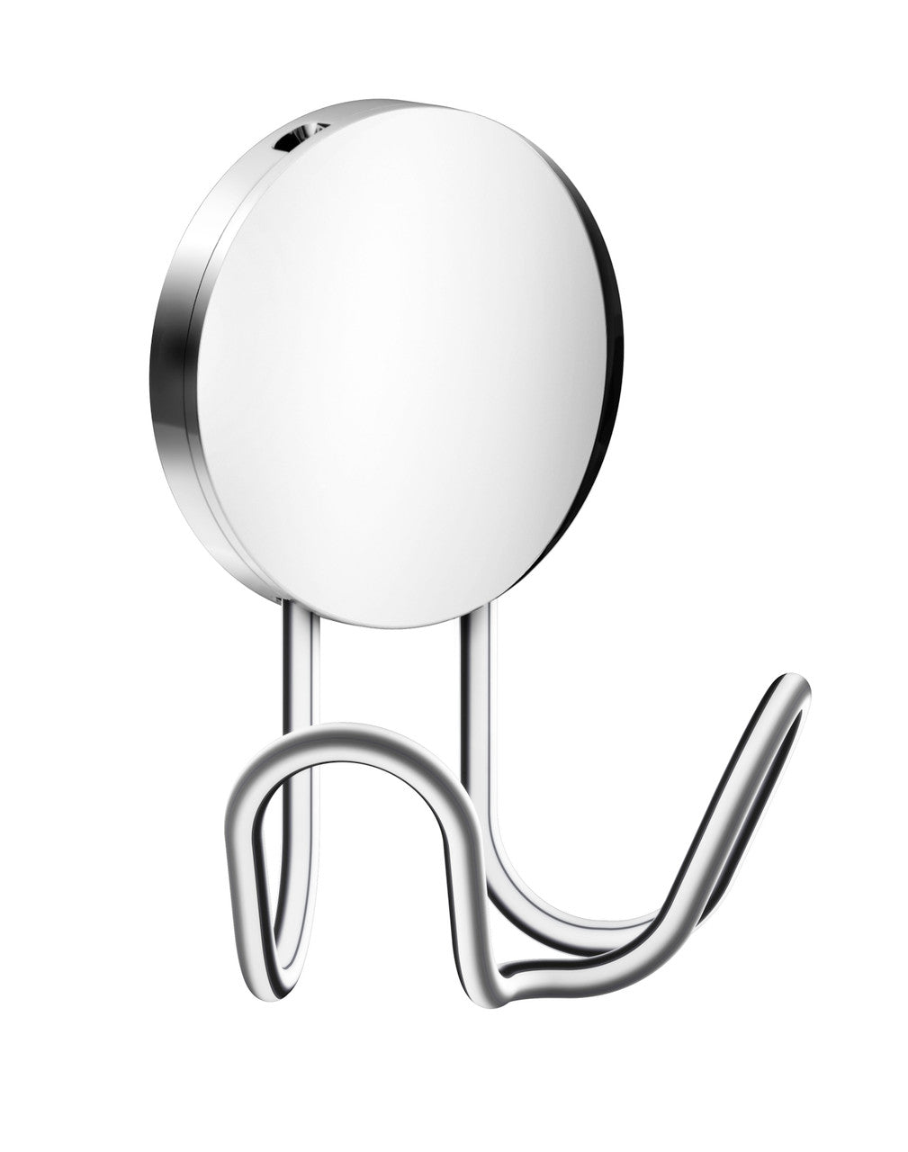 Smedbo BK356: Beslagsboden Wall-Mount Double Wall Hook (self-adhesive) - Polished Chrome