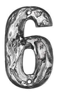Hawk Hill RN6BL: 4-3/4" Rustic Numeral 6 - Black
